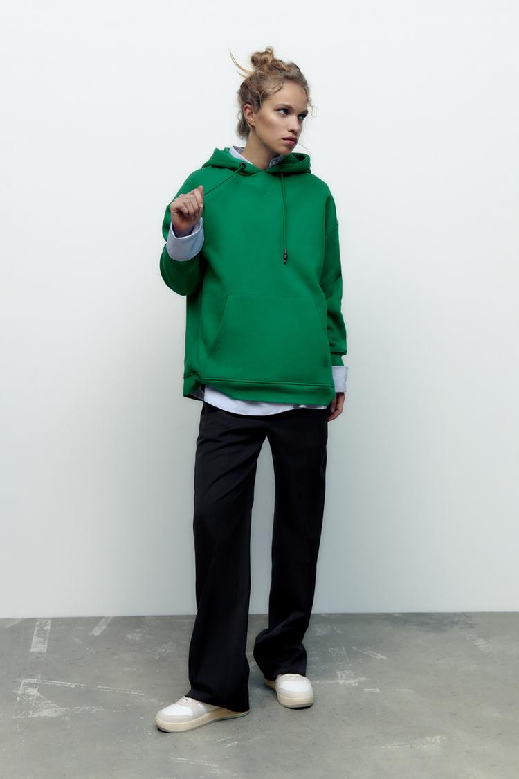 FELPA OVERSIZE Verde ZARA Italia Italy